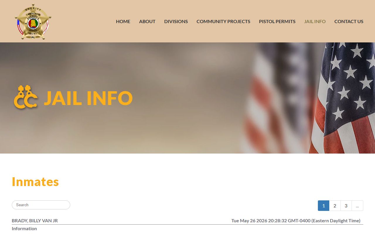 Lawrence County inmate records contact page without a public roster search form